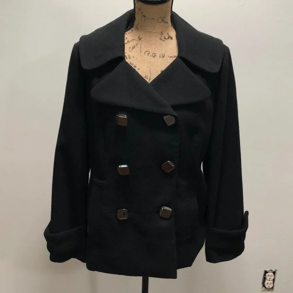 {Style & Co} Short Black Peacoat